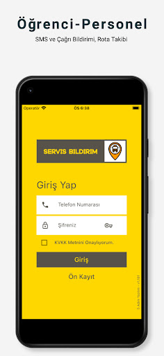 Android application Servis Bildirim screenshort
