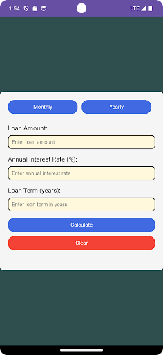 Android application EMI Calc screenshort