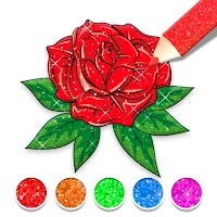 Glitter Flowers Coloring Book