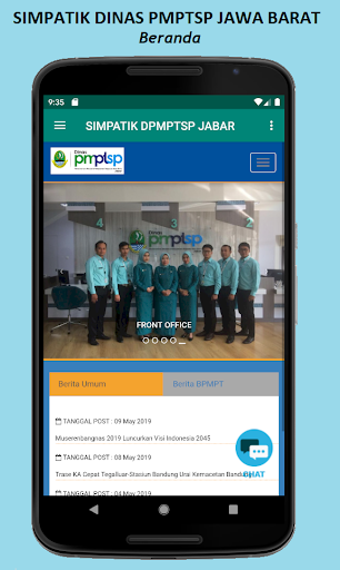 Android application Simpatik Perizinan Jawa Barat screenshort