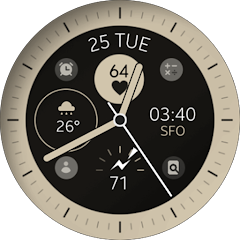 Simple Beige Analog Watch Face