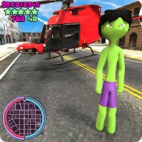 Green Monster Stickman Rope Hero Crime Simulator