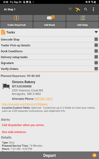 Roadnet Mobile Demo Screen 3