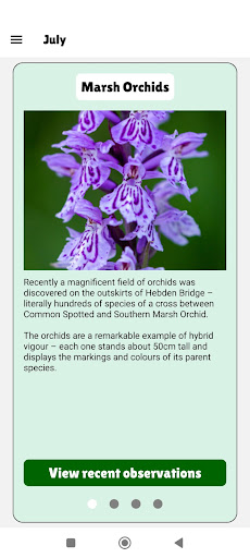 Calderdale Nature Calendar Screen 3