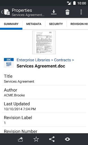 Screenshot of Oracle WebCenter Content