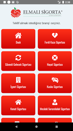 Android application Elmalı Sigorta screenshort