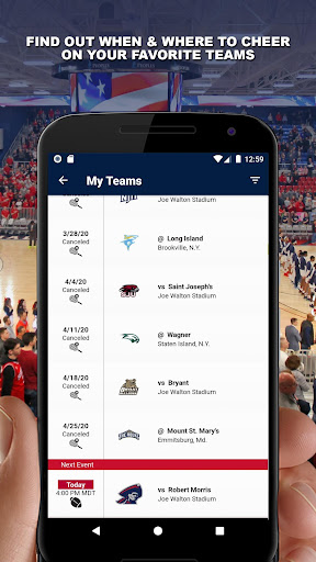RMU Athletics Gameday Screen 2