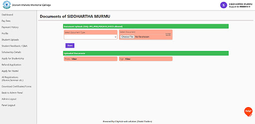 Android application SMM College (Student Portal) screenshort