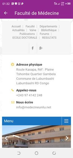 Faculté de Médecine - UNILU Screen 2