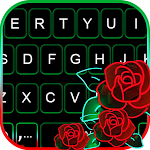 Cover Image of 下载 Red Rose Neon Keyboard Backgro  APK