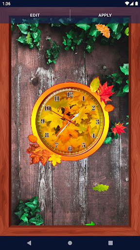 Forest Leaves Clock Wallpaper Screen 3