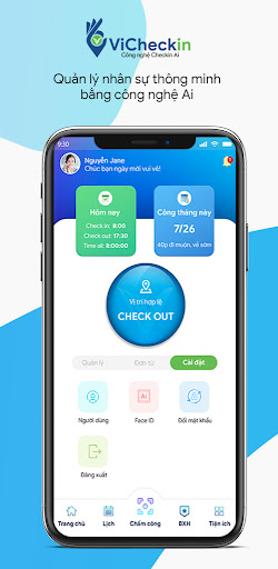 Android application ViCheckin screenshort
