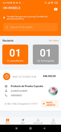 Android application Time express delivery screenshort