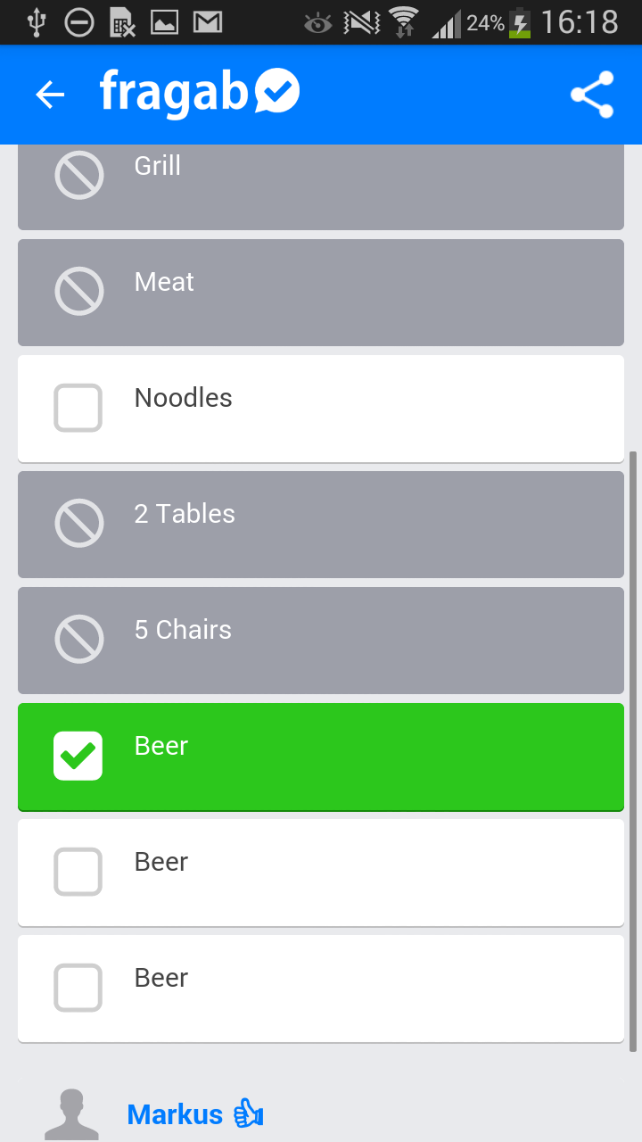 Android application Fragab - Poll and survey maker screenshort