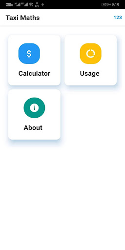 Android application TaxiMaths screenshort