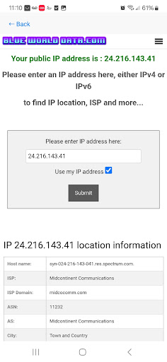 Blue World Data - IP lookup