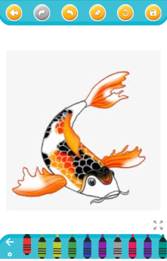 Android application koi fish coloring game screenshort