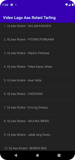 Android application Video Lagu Aas Rolani Tarling screenshort