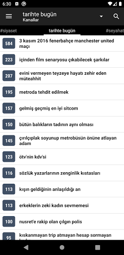 Android application Ekşin screenshort