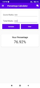 Students Marks Percentage Calc Screenshot