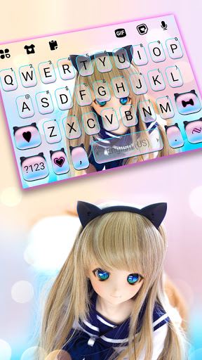 Android application Anime Girl Doll Keyboard Backg screenshort