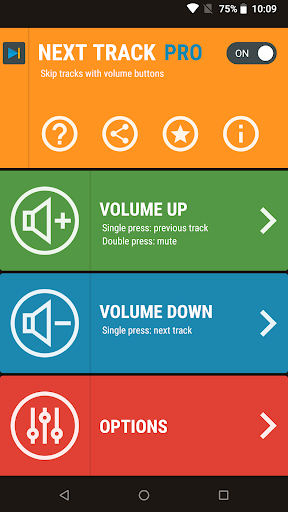 Android application Next Track: Volume button skip screenshort