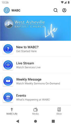 Android application West Asheville Baptist Church screenshort