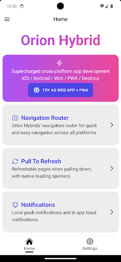 Android application Orion Hybrid screenshort
