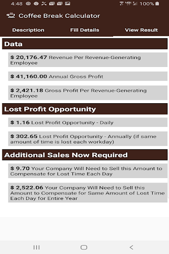 Coffee Break Calculator For Lo
