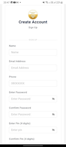 HARIPAY DATA APP Screen 2