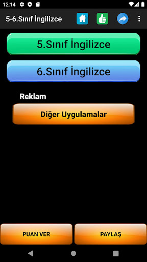 Android application 5. Sınıf 6. Sınıf İngilizce Te screenshort