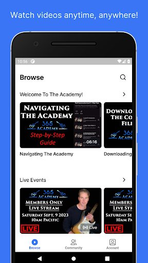Android application Guitar Lessons 365 Academy screenshort