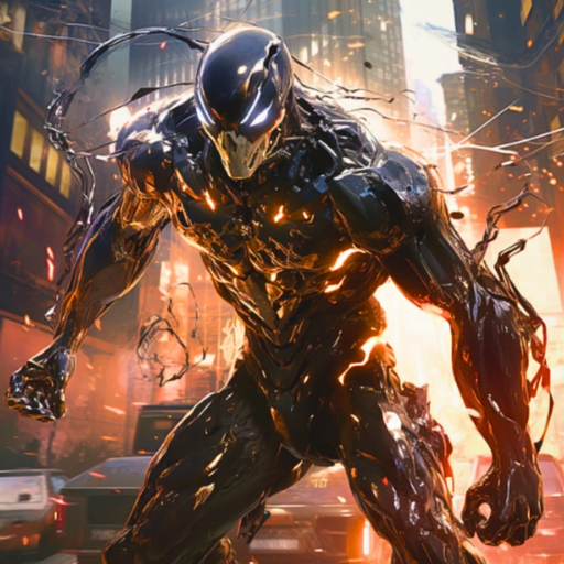 Black spiders super hero games logo