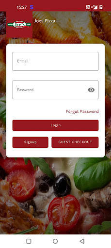 Android application Joes Pizza screenshort