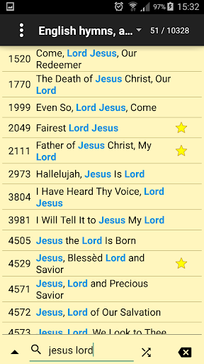 Android application Christian Hymns screenshort