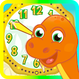 Dino Time: free learning clock and time for kids icon