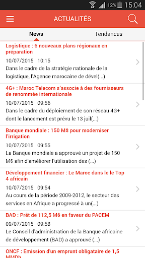 Android application Wafabourse screenshort