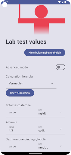 Android application Better Testosterone Calculator screenshort