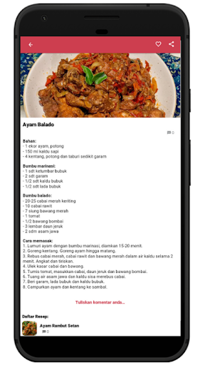 Resep Ayam Pedas Masakan Nusan