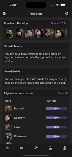 Android application PredStats screenshort