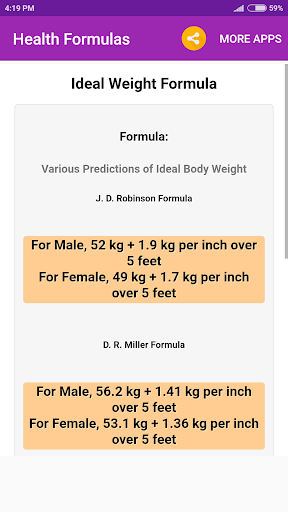 Health Formulas Screen 3