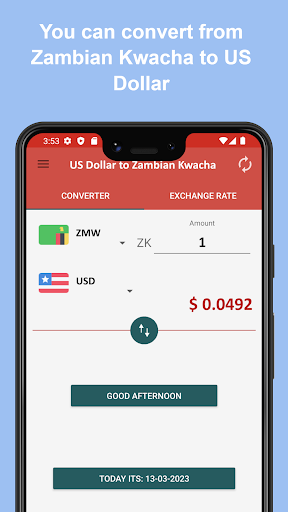 US Dollar to Zambian Kwacha Screen 3