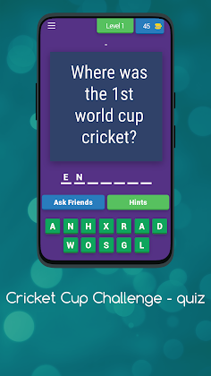 Cricket Cup Challenge -  quiz - Screenshot 1