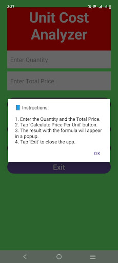Unit Cost Analyzer screenshot 2