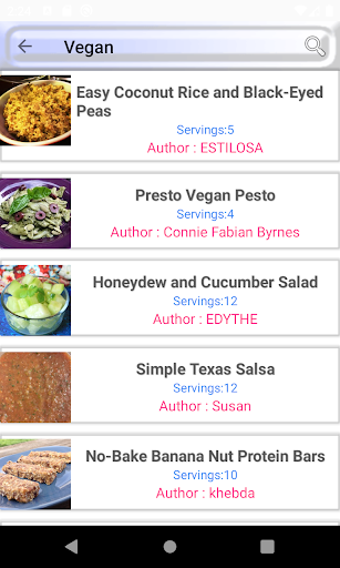 Android application Vegan Recipes: cook easy food screenshort