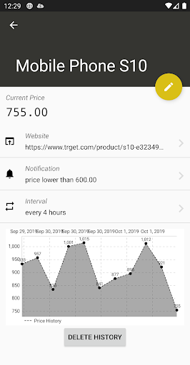 Web & Price Alarm Screen 3