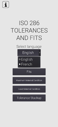 Android application ISO 286 Tolerances and fits screenshort