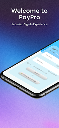 Android application PayPro (Beta) screenshort