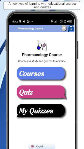 Android application Pharmacology course screenshort