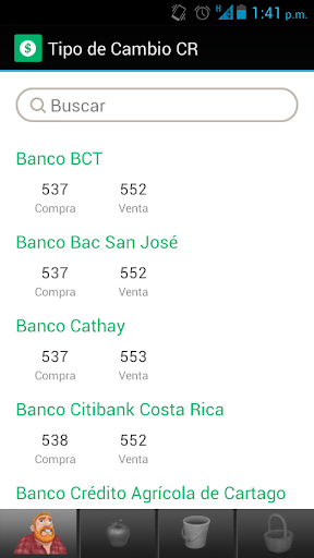 Exchange rate Costa Rica Screen 2